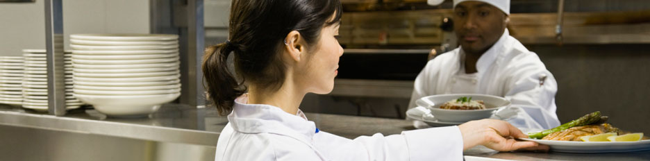 Workers in a kitchen