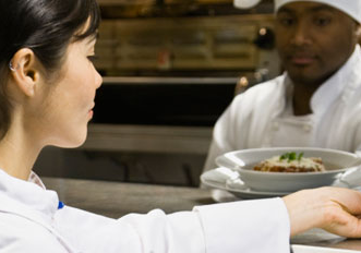 Workers in a kitchen