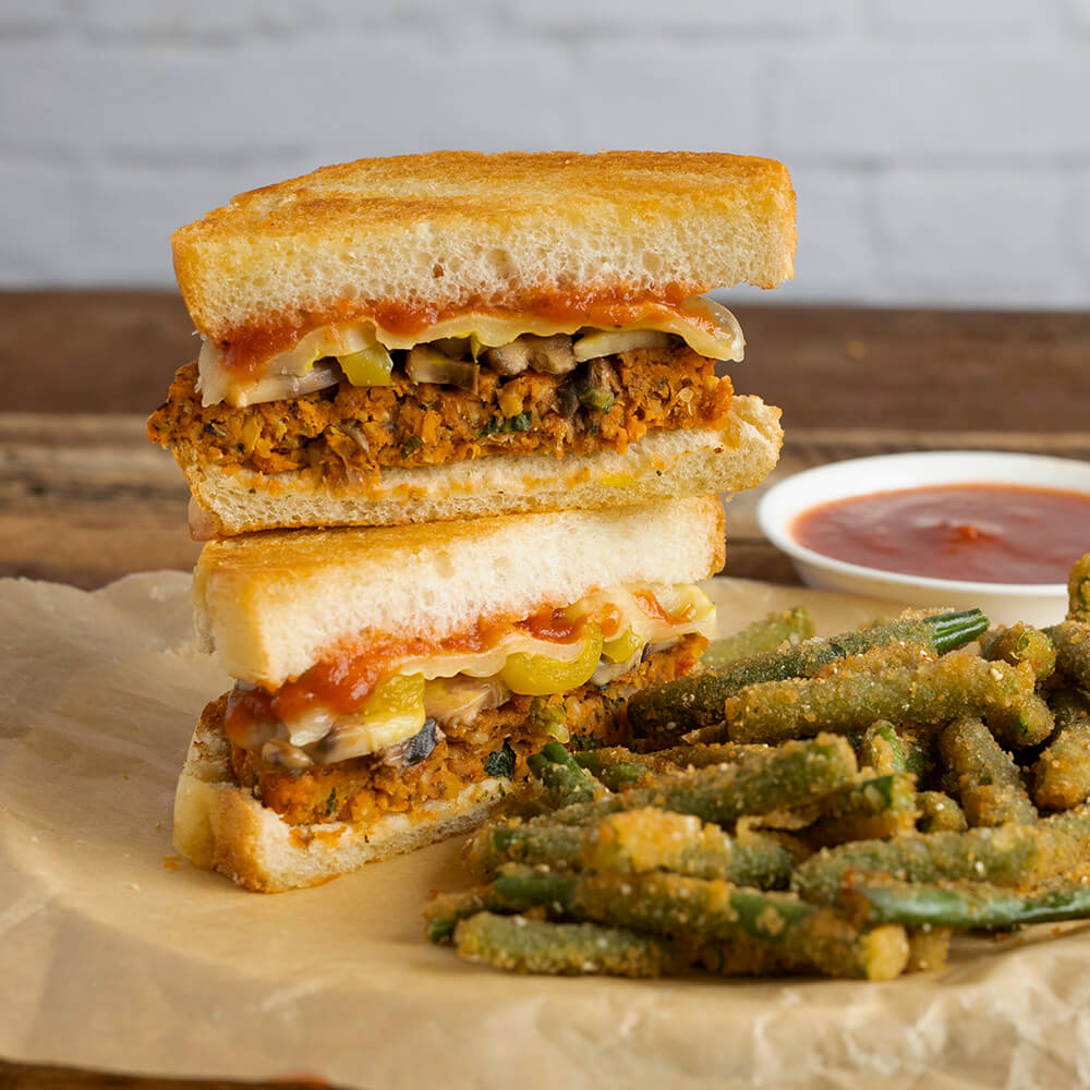 ITALIAN STYLE CHICKPEA BURGER MELT